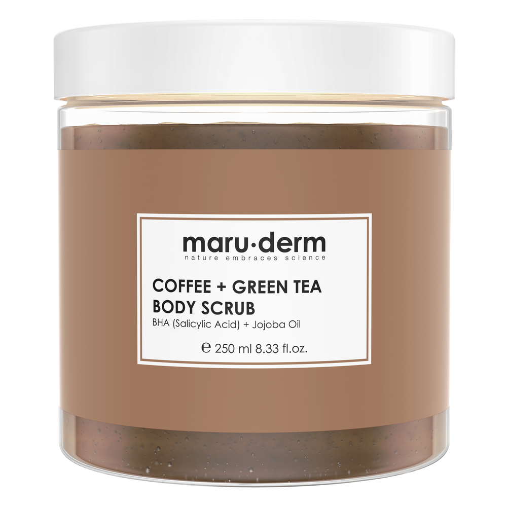 Kahve + Yeşil Çay Özlü Vücut Peelingi | BHA + Jojoba Yağı 250 ML