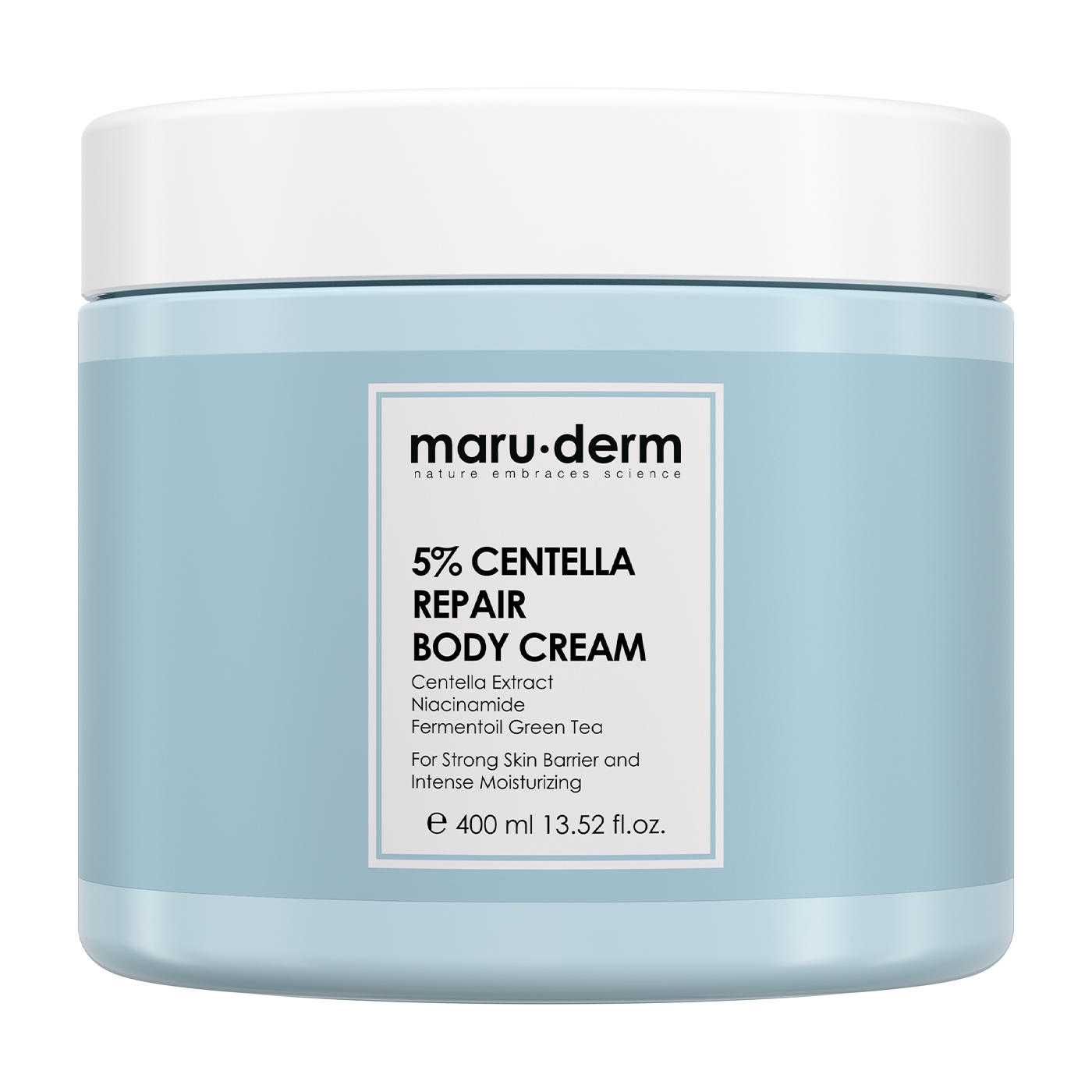 Maruderm Centella İçerikli Vücut Kremi – Niacinamide ve Fermente Yeşil Çay Yağı İçeren Yatıştırıcı Nemlendirici Body Cream 400 ML