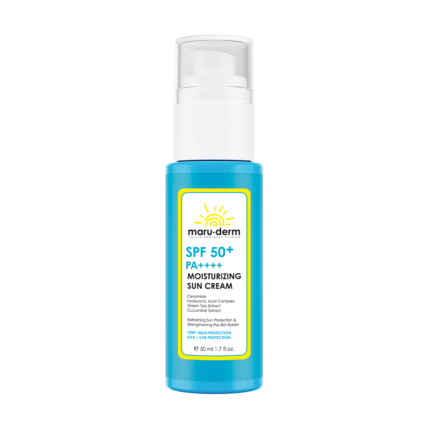 Maruderm SPF 50+ Nemlendirici Güneş Kremi PA++++ – Ectoin ve Hyalüronik Asit İçeren Yeni Nesil Kore Filtreli Sunscreen 50 ML