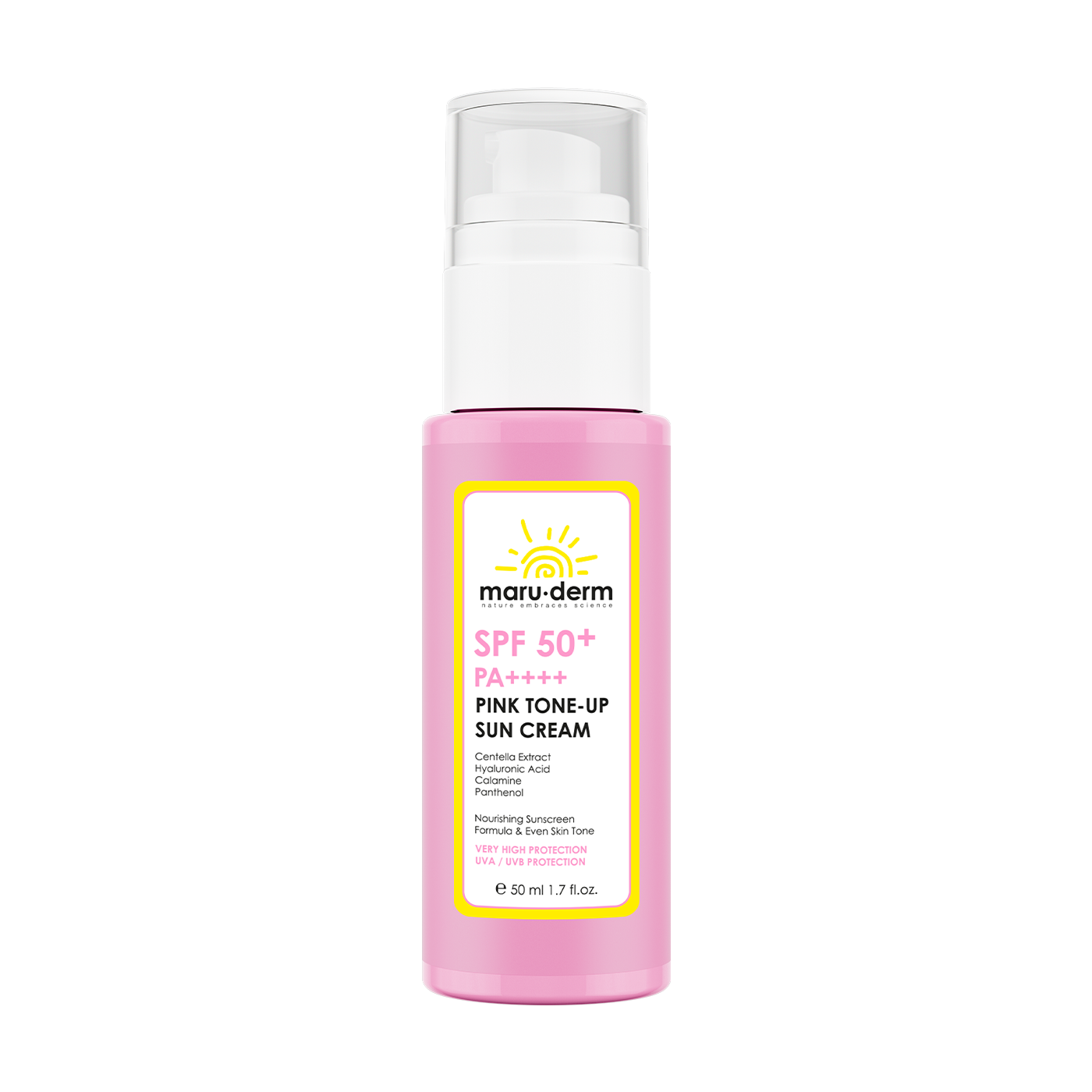 Maruderm SPF 50+ Pembe Ton Eşitleyici Güneş Kremi PA++++ – Pink Tone-Up Yeni Nesil Kore Filtreli Sunscreen 50 ML