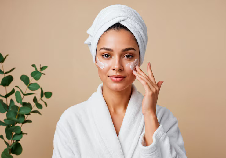woman applying retinol cream
